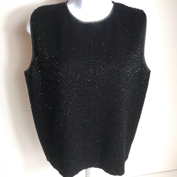 Valerie Stevens Sweaters - Valerie Stevens merino wool beaded sweater vest